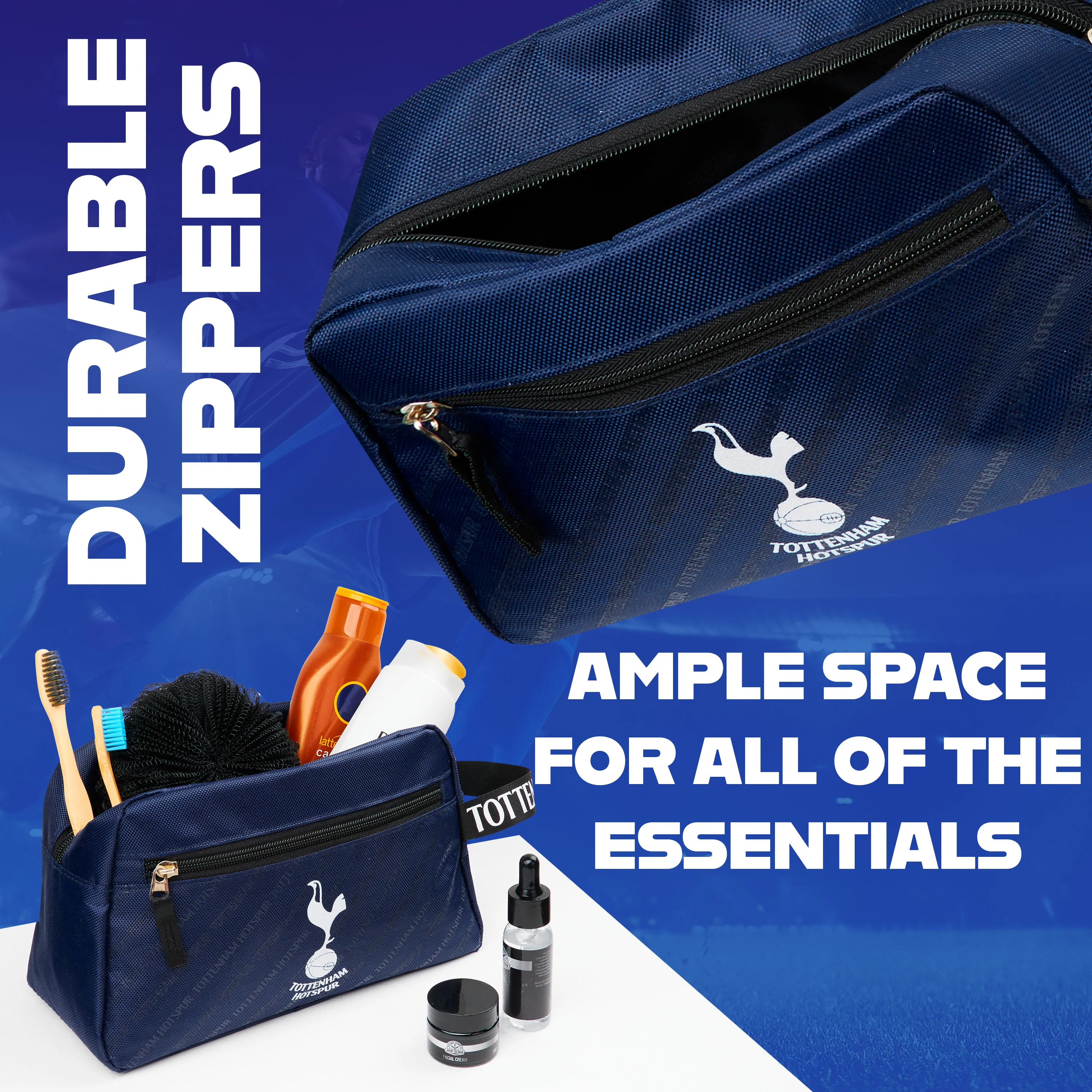 Tottenham Hotspur F.C. Toiletry Bags for Men, Spurs Hanging Travel Wash Bag with Pockets - Image 5