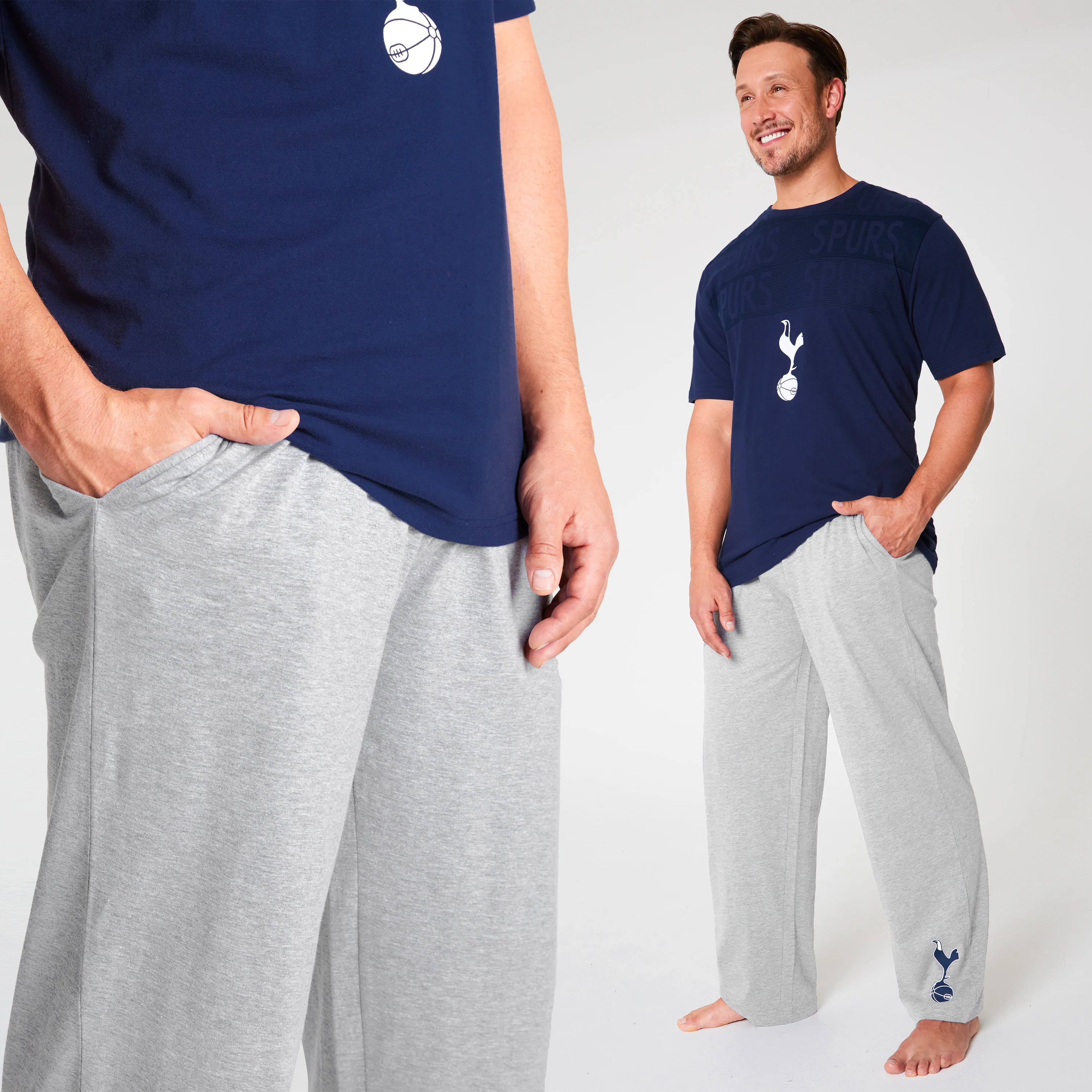 Tottenham Hotspur FC Mens Pyjamas Set - NAVY & GRAY - Image 4