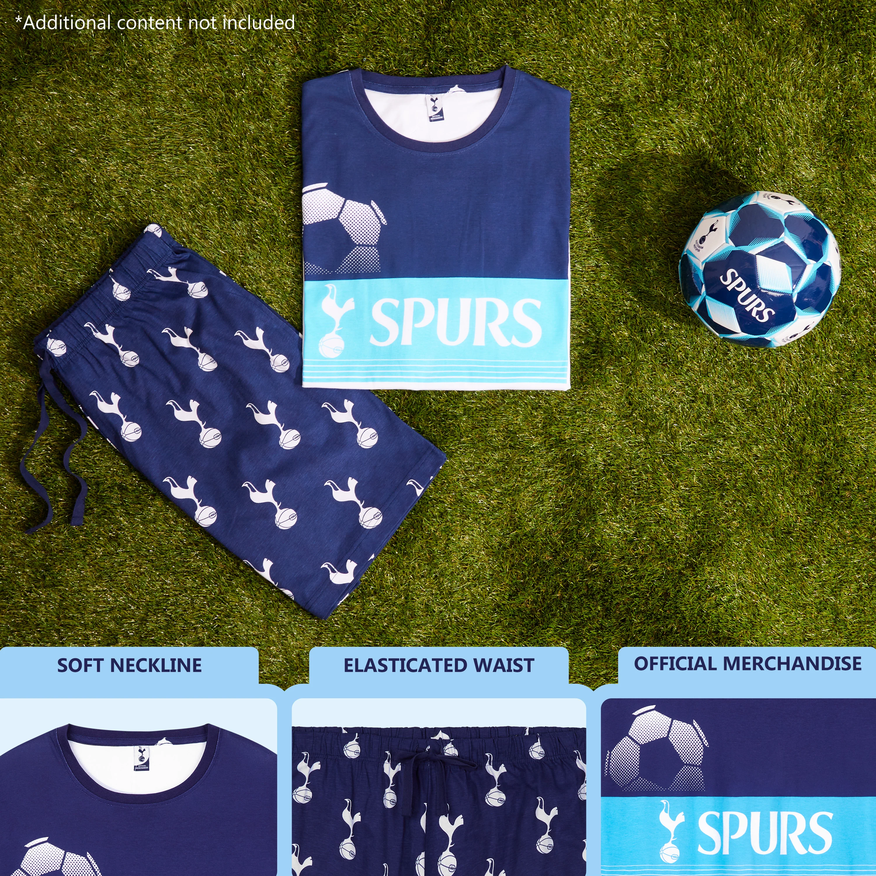 Tottenham Hotspur Mens Pyjamas Set, Spurs Gifts for Men - White/Navy - Image 5