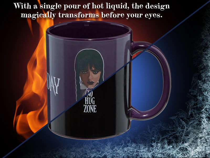 Wednesday Coffee Mug for Women & Teens - 320ml Ceramic Heat Colour Changing Mug - Image 6
