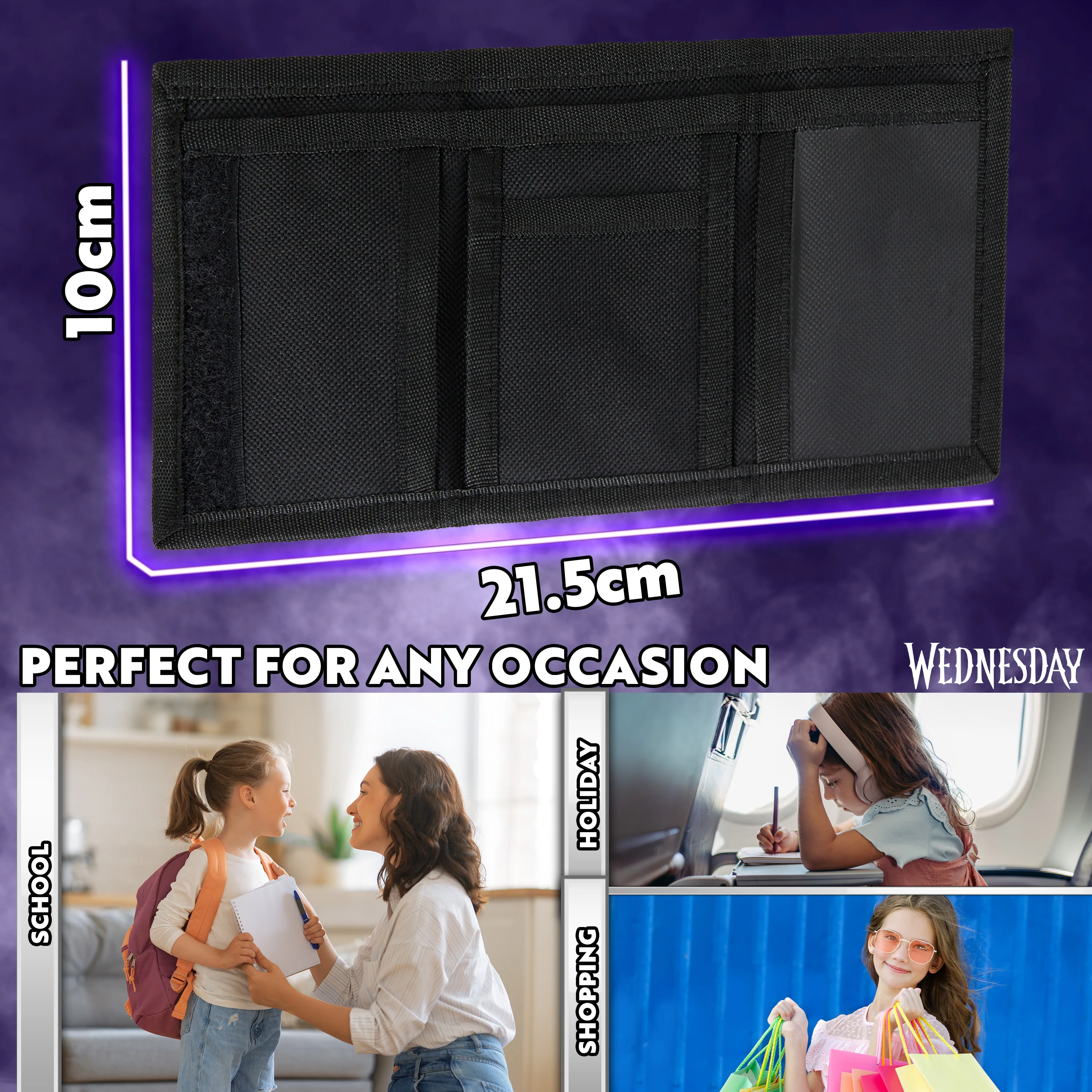 Wednesday Wallet and Thing Keyring Set for Girls and Teenagers - Image 5