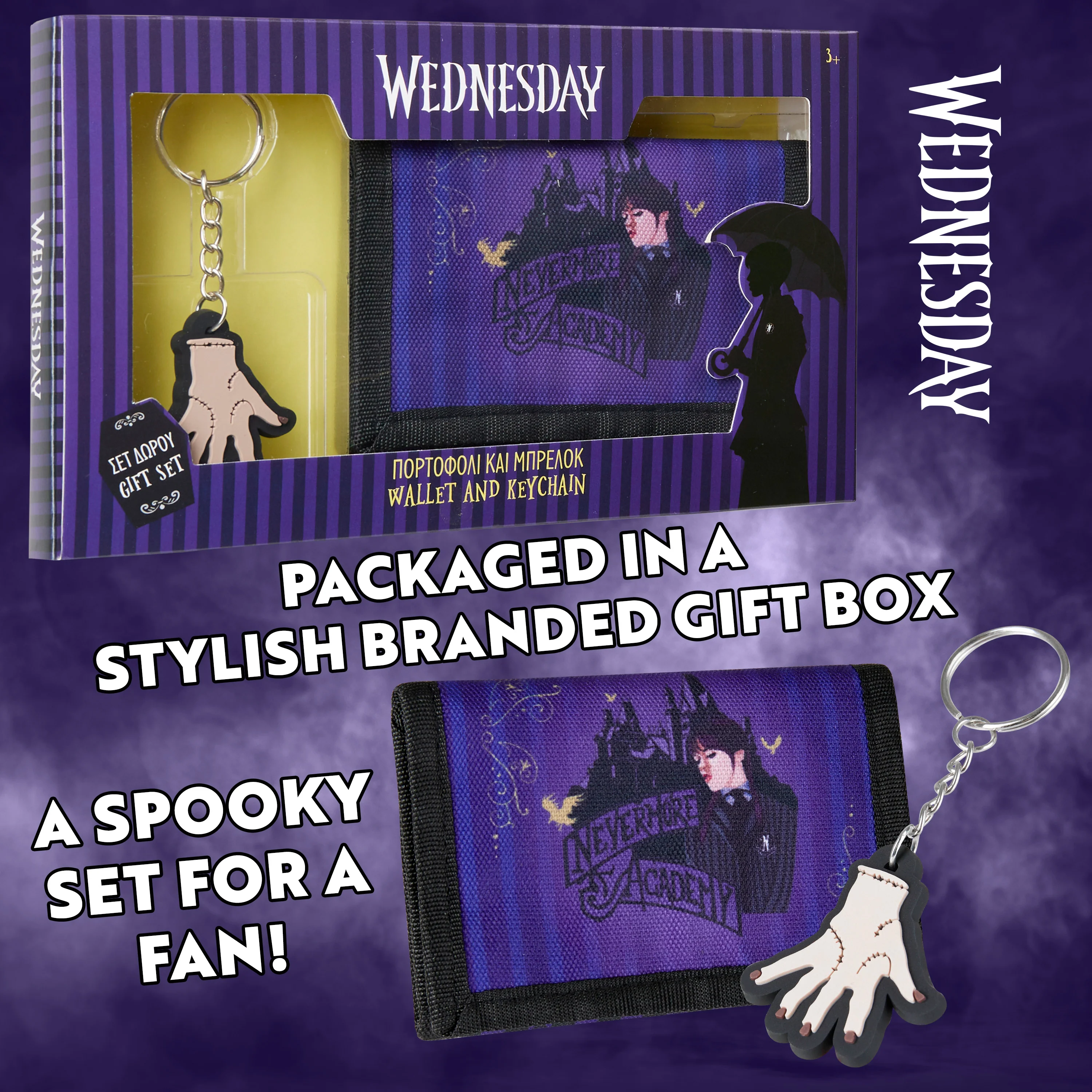 Wednesday Wallet and Thing Keyring Set for Girls and Teenagers - Image 6