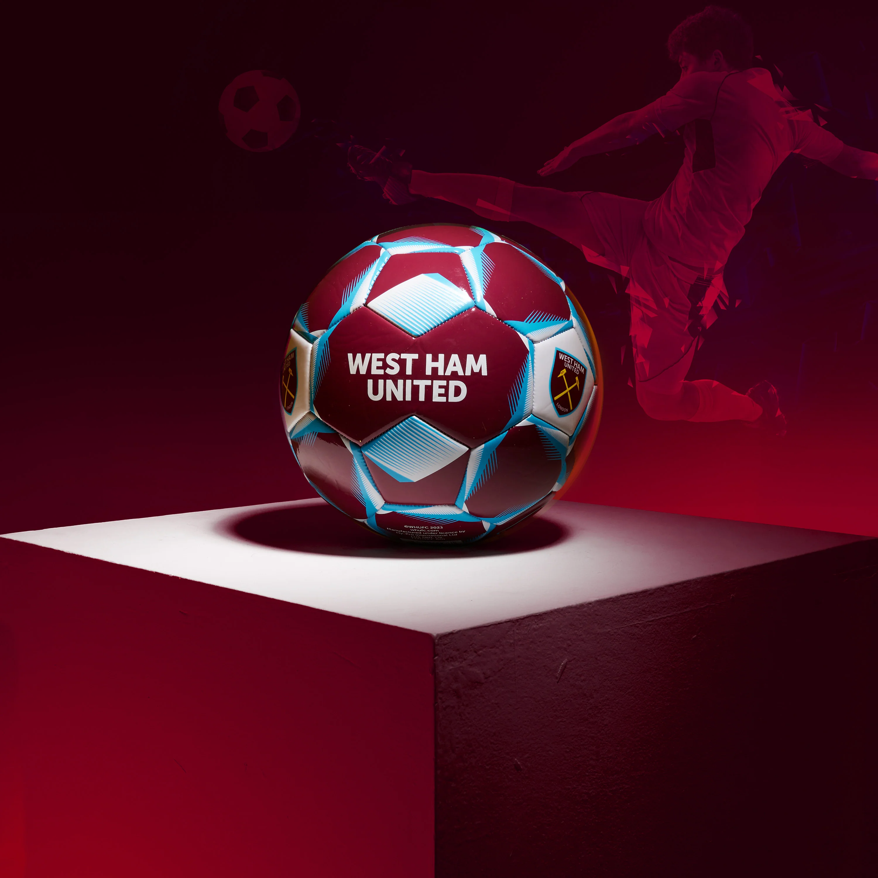 West Ham United F.C. Football Soccer Ball for Adults & Teenagers - Size 5 - Image 2