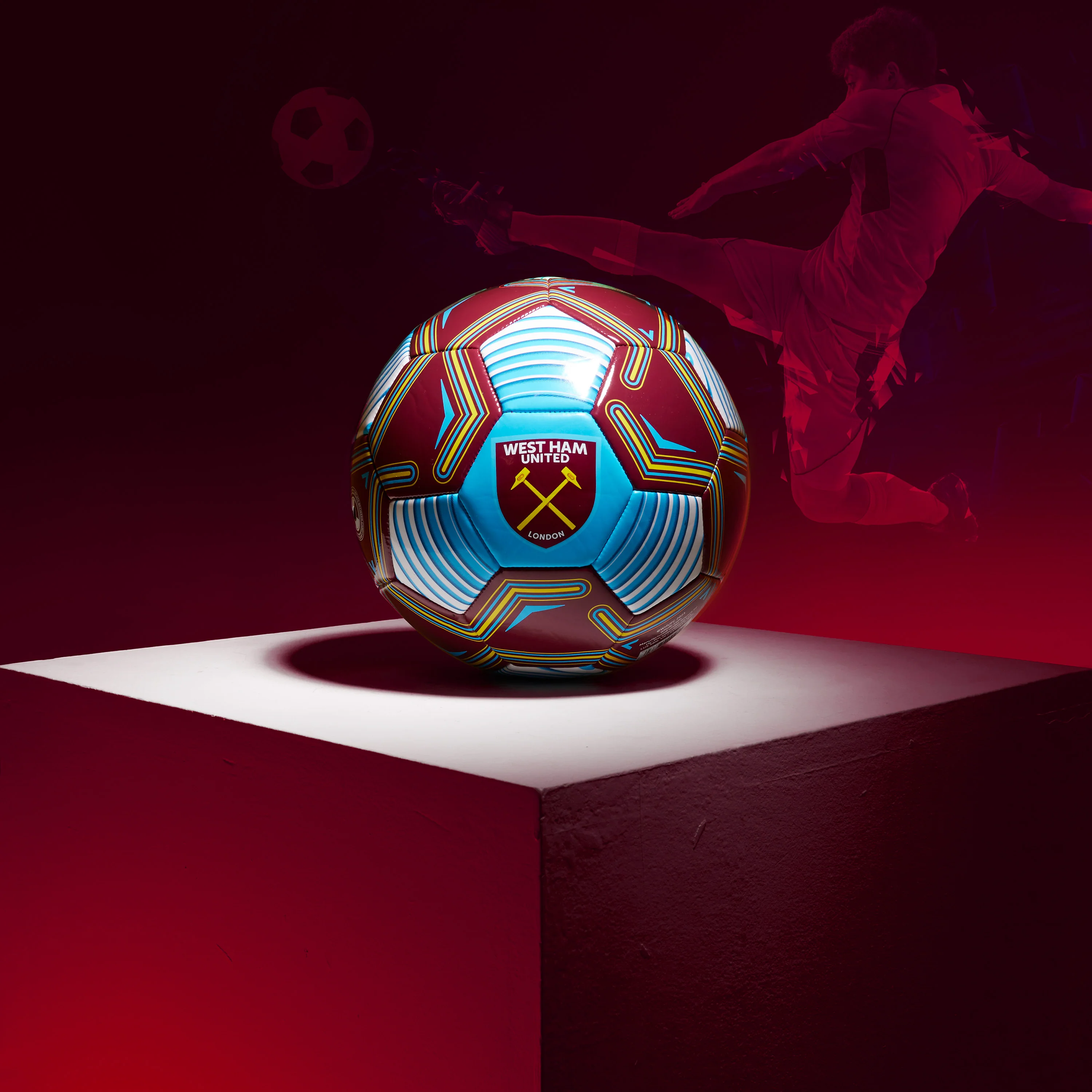 West Ham United F.C. Football Soccer Ball for Adults & Teenagers - Size 4 - Image 2