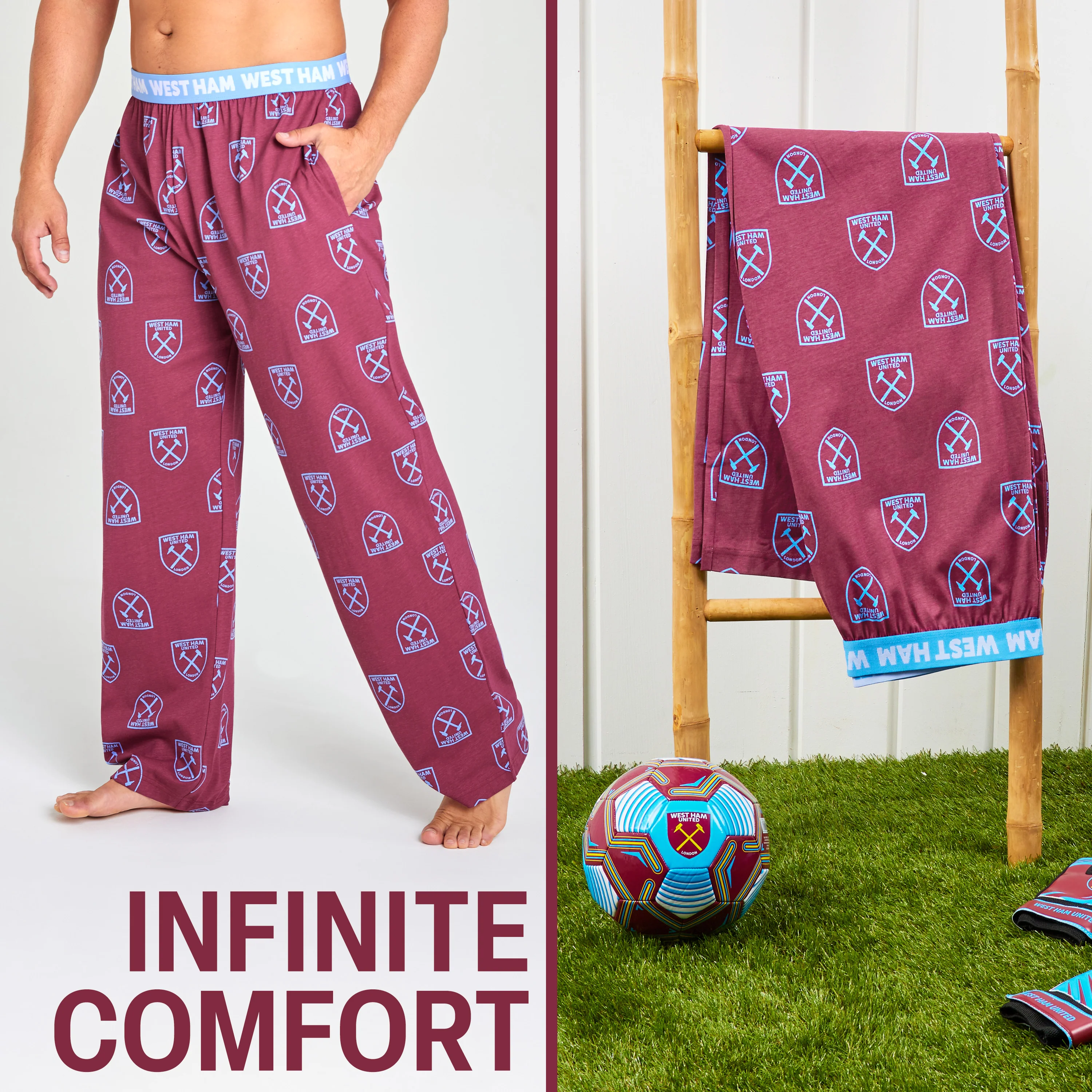 West Ham United F.C. Mens Pyjama Bottoms, Cotton Lounge Pants - West Ham Gifts - Image 5