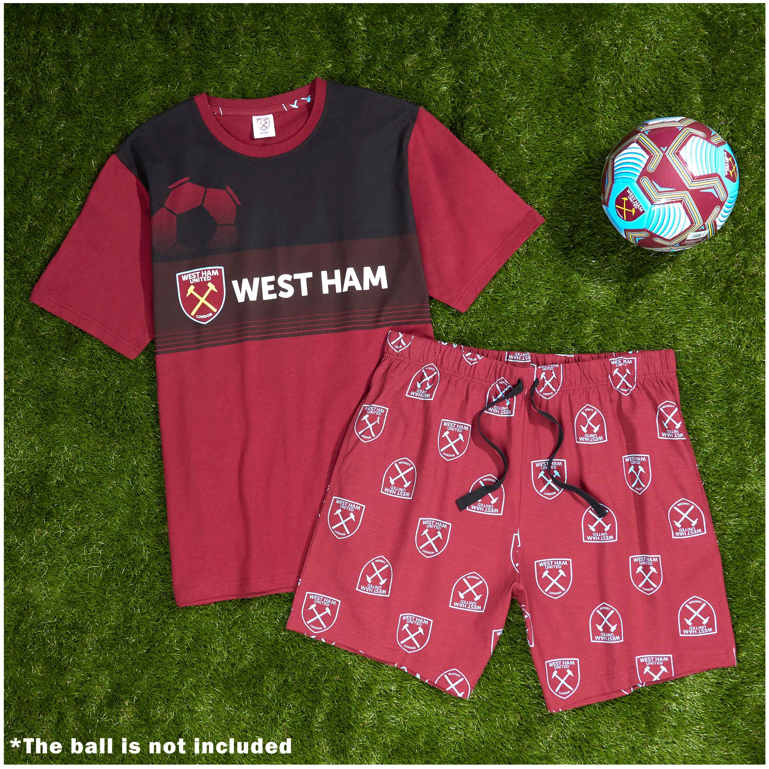 West Ham United F.C. Mens Short Pyjamas Set - Breathable Loungewear - Image 2