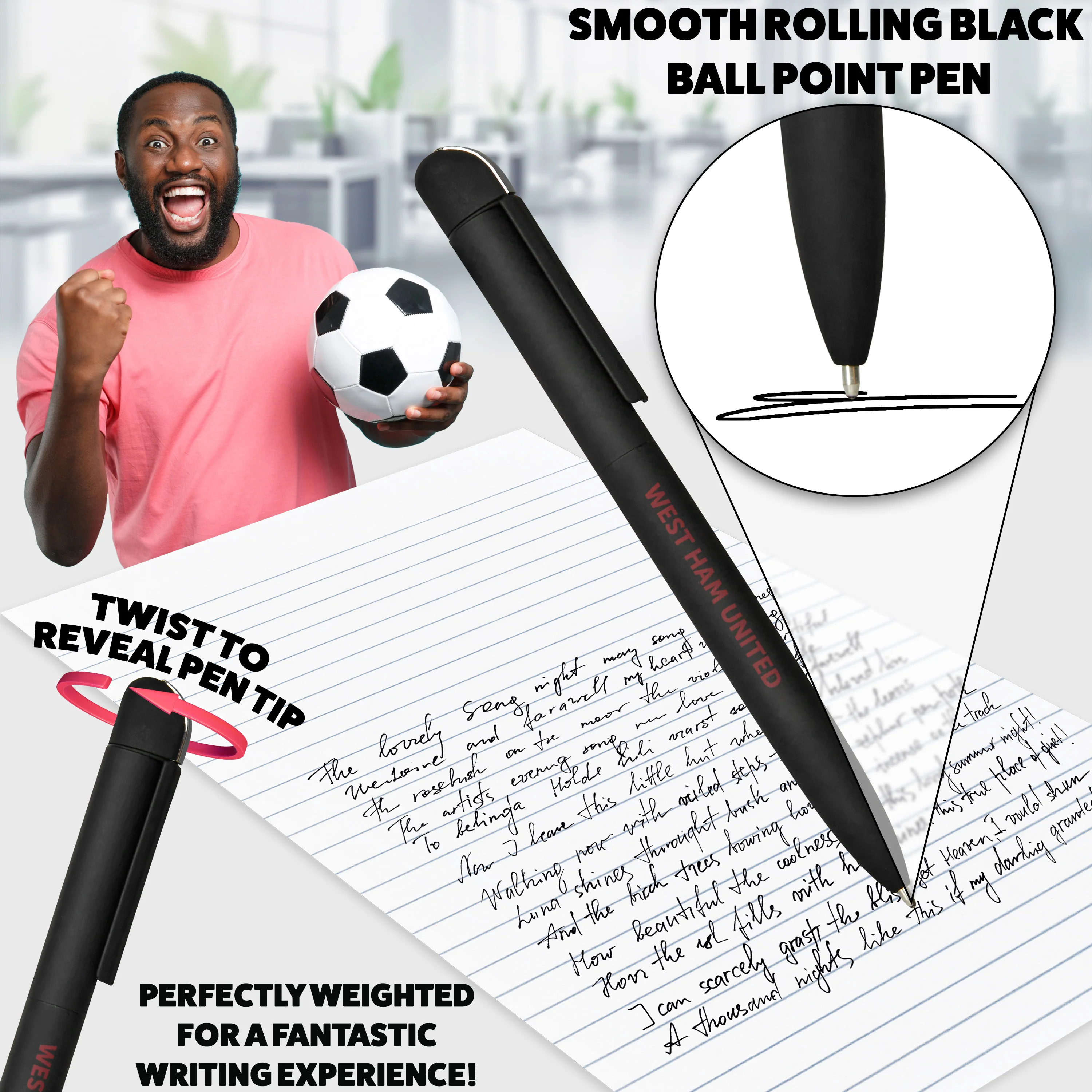 West Ham United F.C. Supporters' Gear Stationery Set A4 Notebook & Pen - Image 4