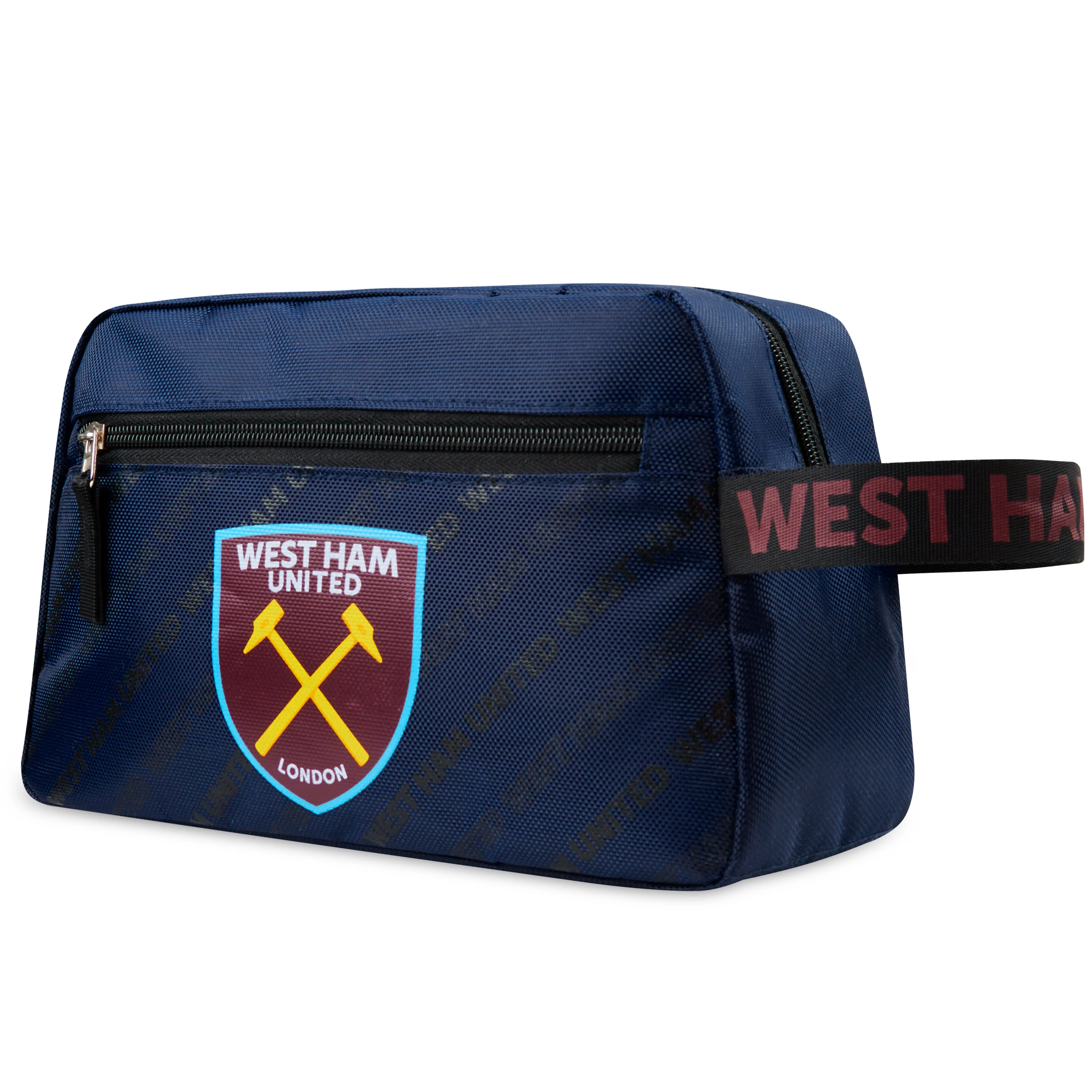 West Ham United F.C. Toiletry Bags for Men, Hanging Wash Bag with Zipped Pocket - Gifts for Him