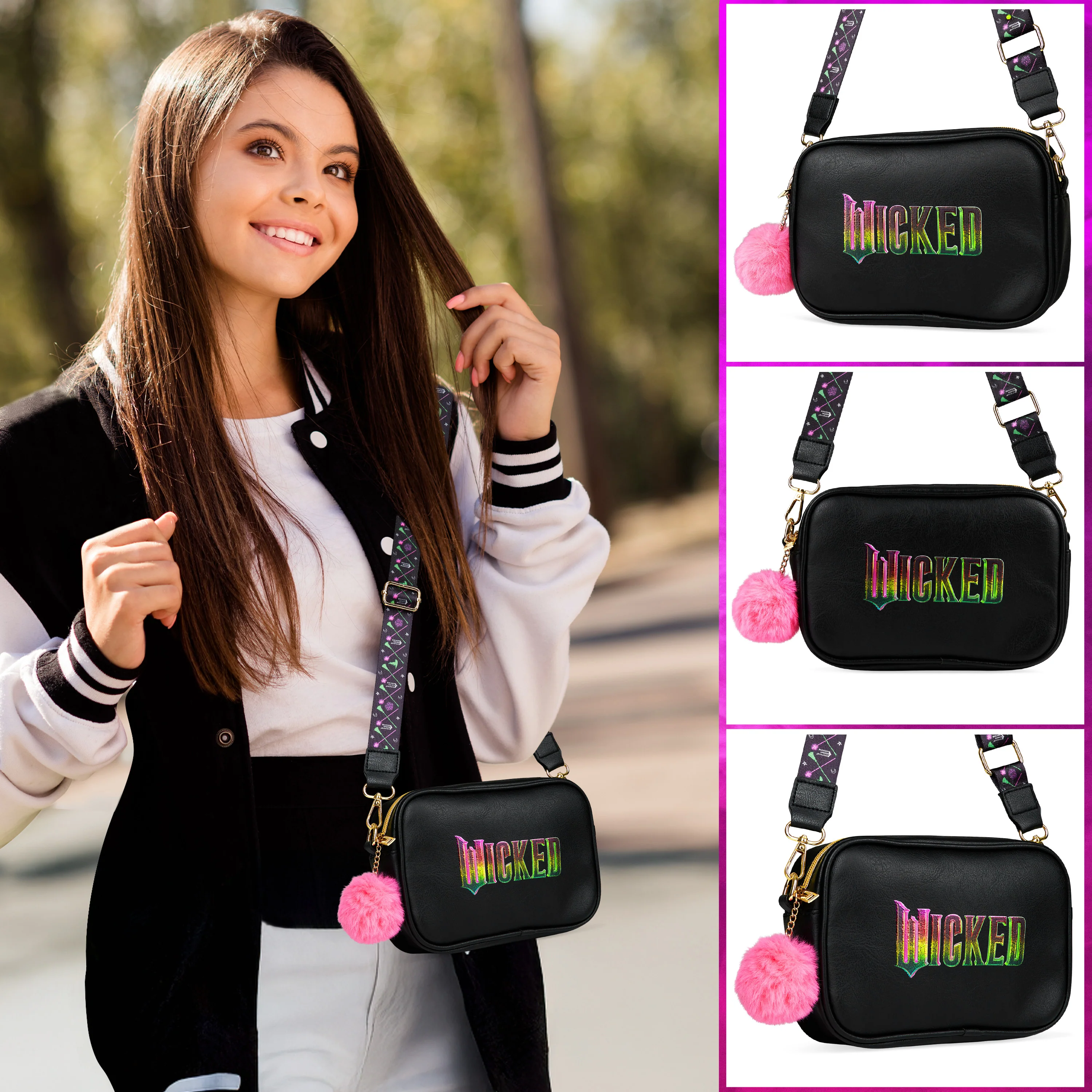 WICKED Cross Body Bag Women Teens Faux Leather Girls Shoulder Handbag - Image 5