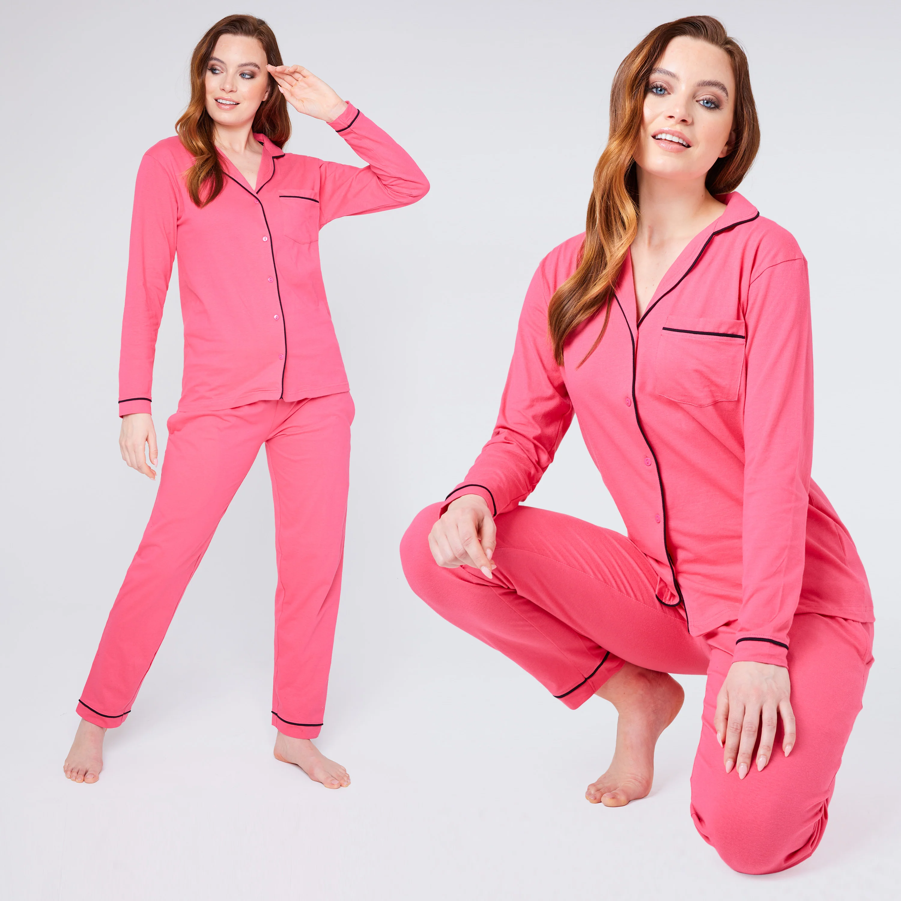 Womens Pyjamas Set - Classic Button Down Nightwear - Image 6