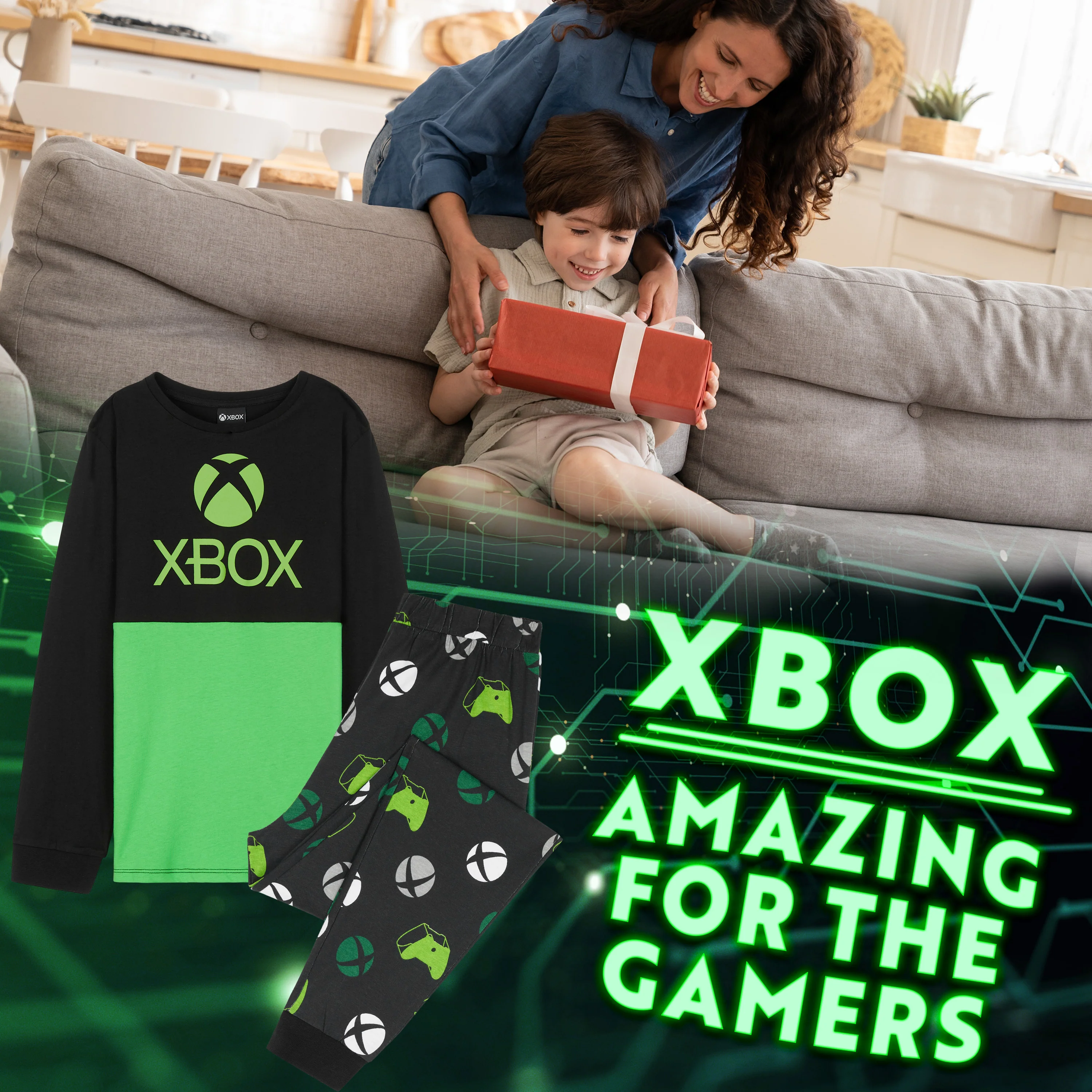 Xbox Boys Long Pyjama Set, 2 Piece Soft Comfortable Cotton PJs Loungewear - Image 2