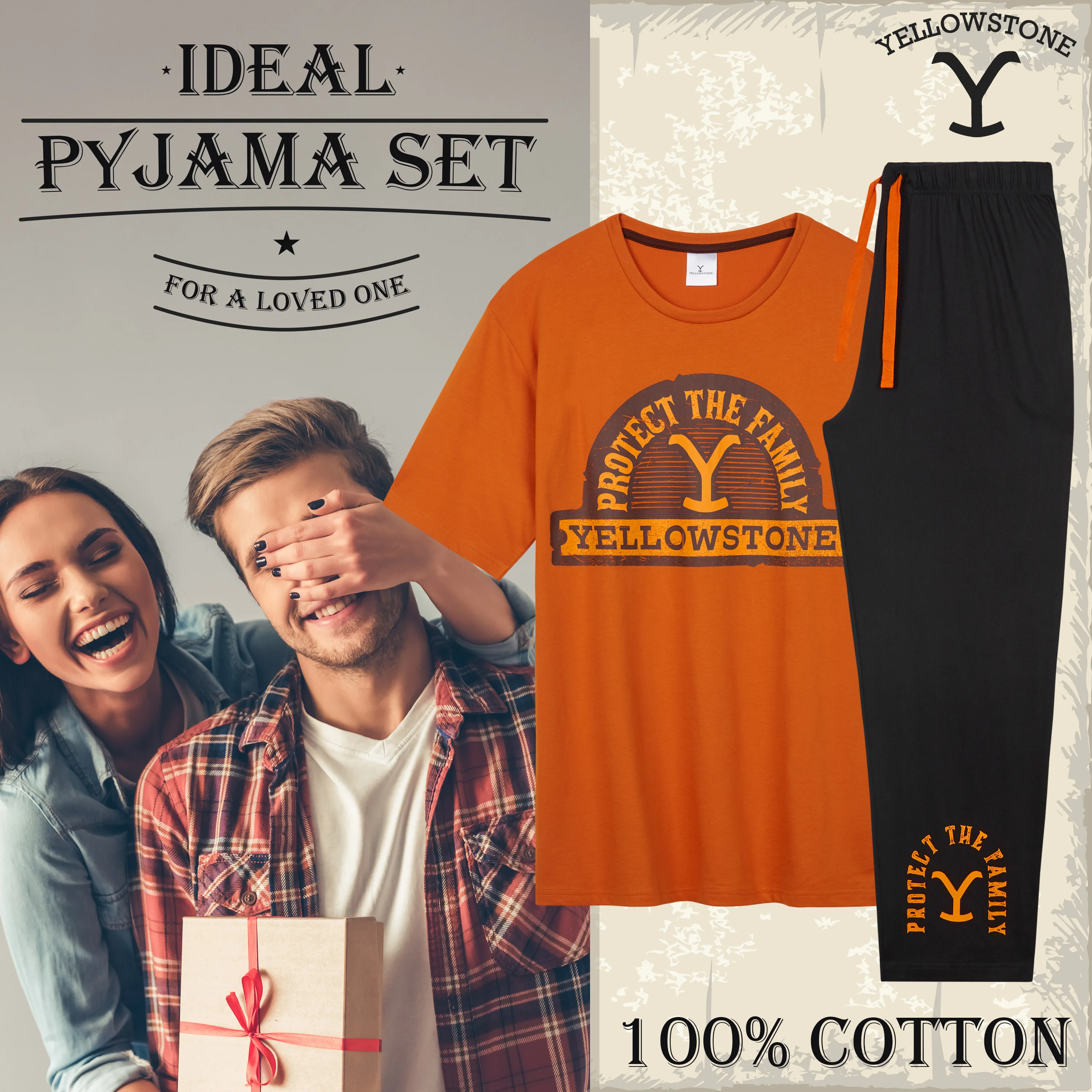Yellowstone Mens Pyjamas Set, Comfortable Cotton Loungewear - Gifts for Him - Image 3