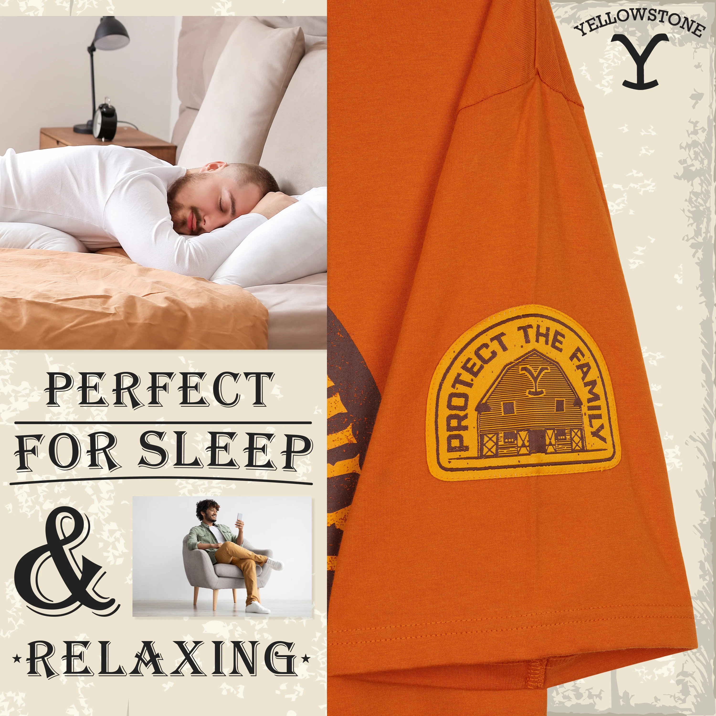 Yellowstone Mens Pyjamas Set, Comfortable Cotton Loungewear - Gifts for Him - Image 5