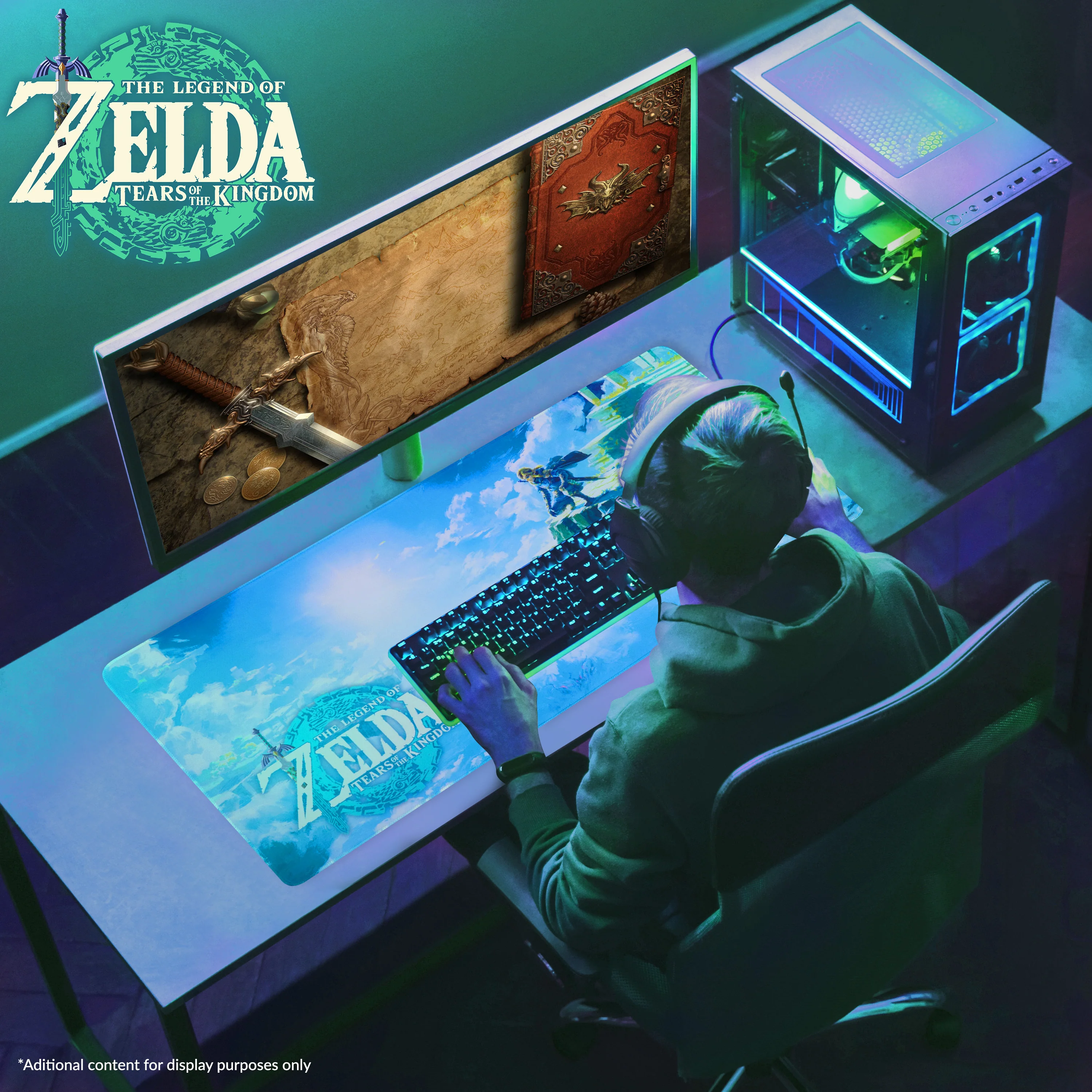 ZELDA Gaming Mouse Pad Large Desk Mat 80 x 35cm Desk Protector Mat for PC Laptop Keyboard Non Slip Home Office Desk Accessories Gamer Gifts - Image 2